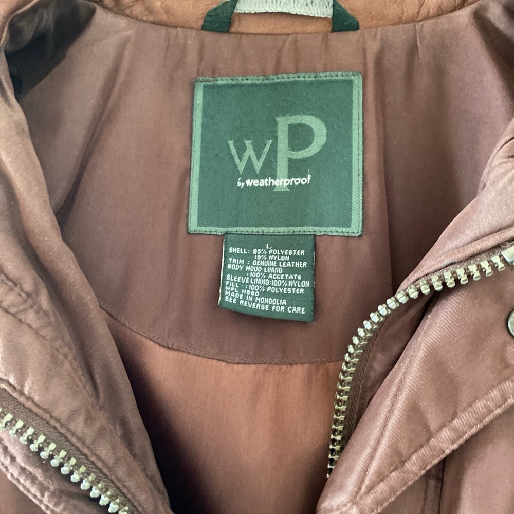 Men size large, brown weatherproof coat